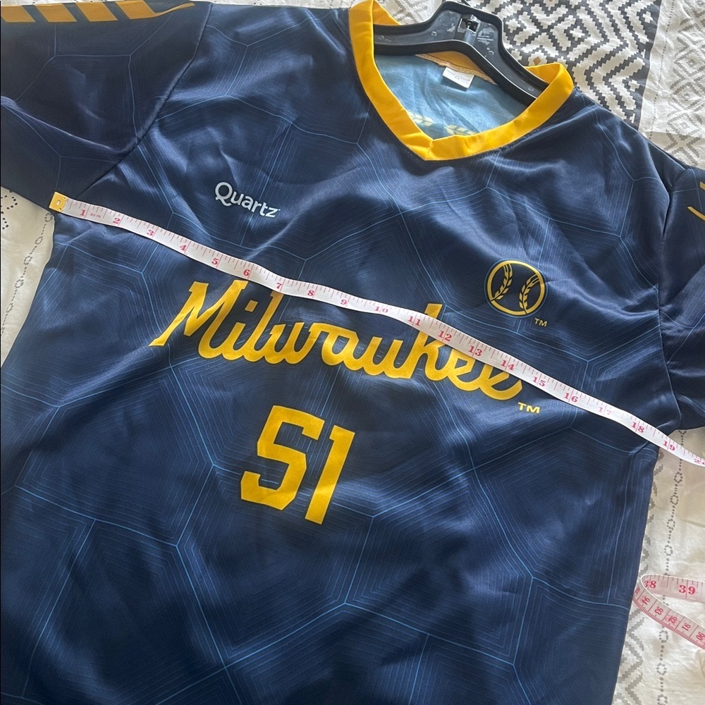 Milwaukee brewers peralta Navy Blue Short Sleeve Tee jersey shirt - Picture 4 of 6